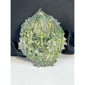 Brian Nagle Limited Edition Green Man Vintage Brooch Signed Numbered
